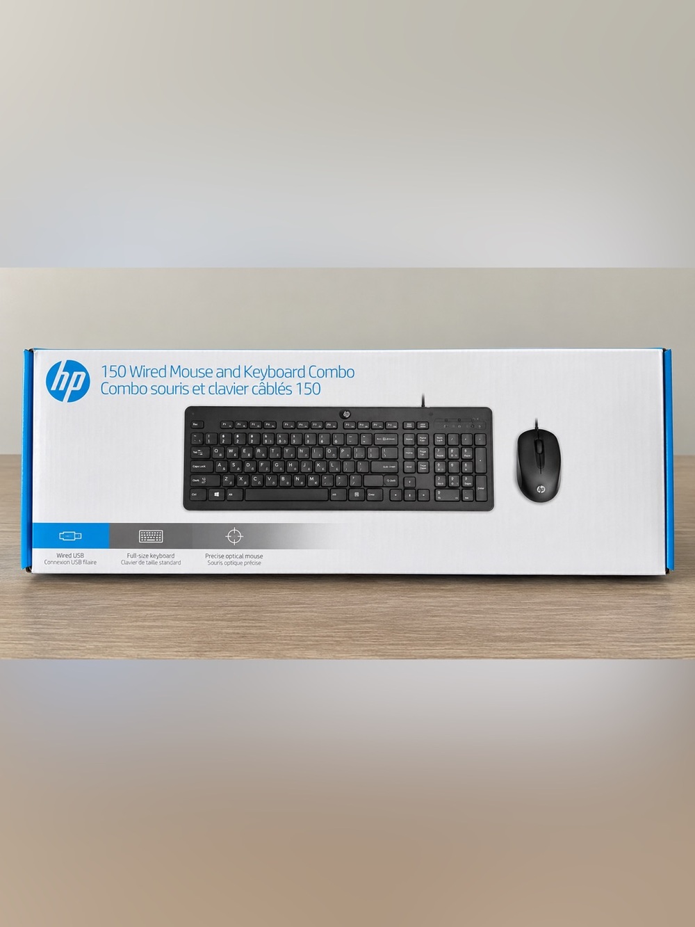 HP 150 Wired USB Keyboard & Mouse Combo — New in Box